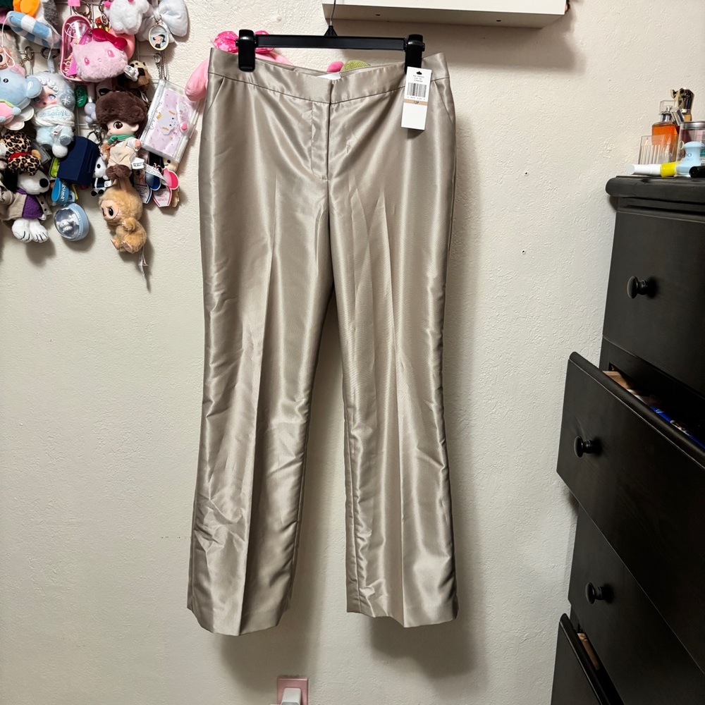 NWT Calvin Klein Metallic Sheen Trouser Pants Size 12P